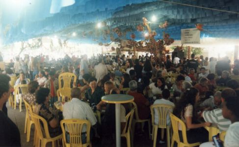 Vista interna da barraca