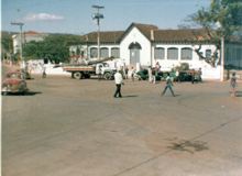 Comitiva chegando com as madeiras retirada do mato